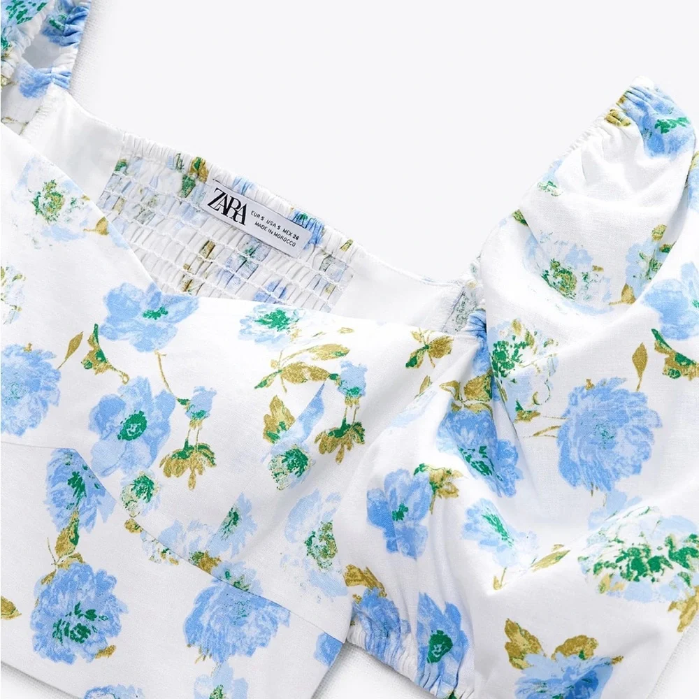 ZARA Floral Print Crop Top